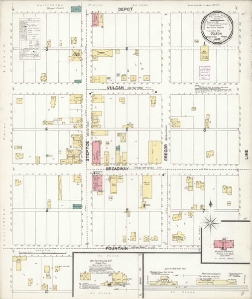 Colton Washington 1900 - Fire Insurance Index - Old Map Reprint