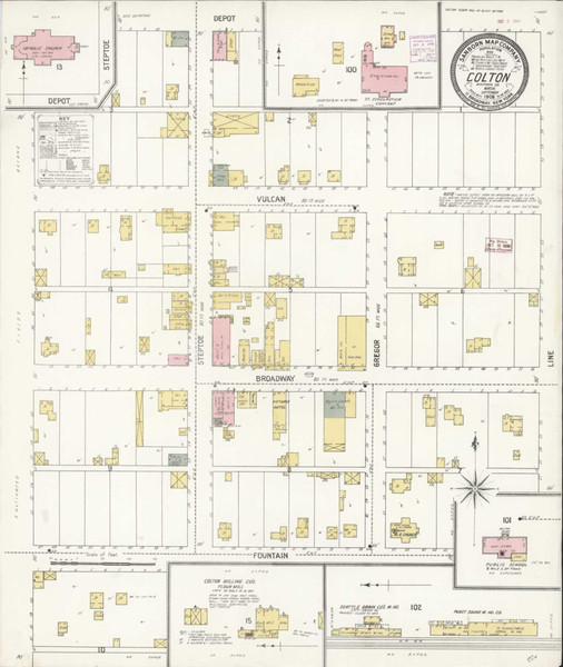 Colton Washington 1908 - Fire Insurance Index - Old Map Reprint Colton Washington 1908 - Fire Insurance Index - Old Map Reprint