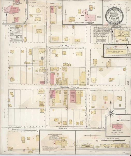 Colton Washington 1930 - Fire Insurance Index - Old Map Reprint Colton Washington 1930 - Fire Insurance Index - Old Map Reprint