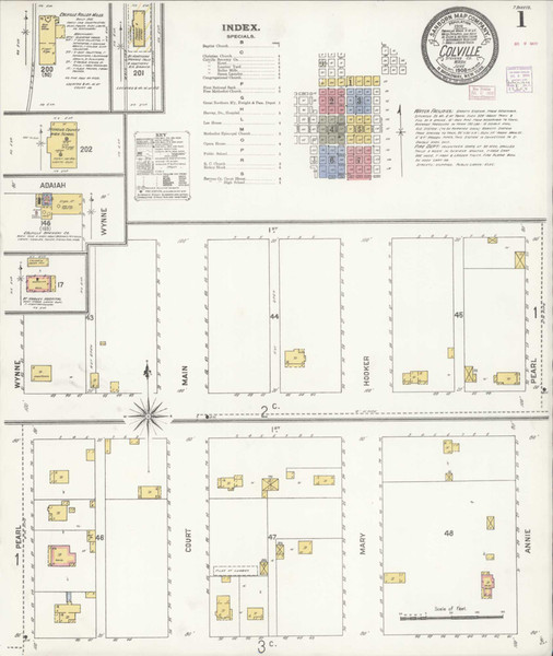 Colville Washington 1908 - Fire Insurance Index - Old Map Reprint Colville Washington 1908 - Fire Insurance Index - Old Map Reprint
