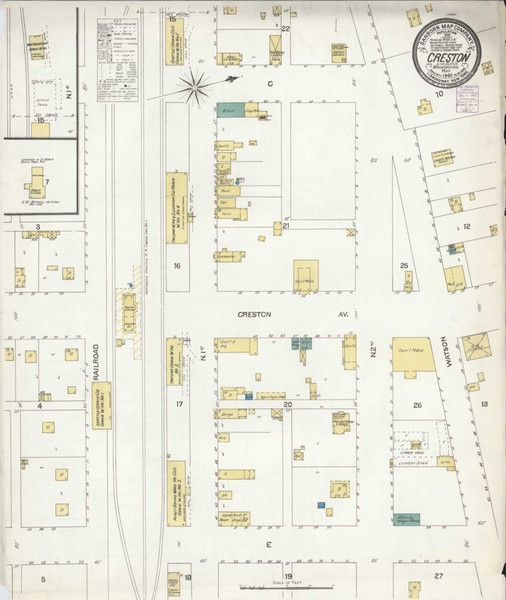 Creston Washington 1902 - Fire Insurance Index - Old Map Reprint Creston Washington 1902 - Fire Insurance Index - Old Map Reprint