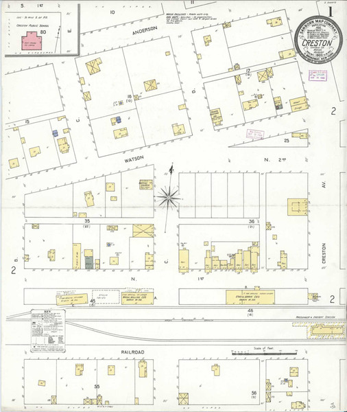 Creston Washington 1909 - Fire Insurance Index - Old Map Reprint Creston Washington 1909 - Fire Insurance Index - Old Map Reprint