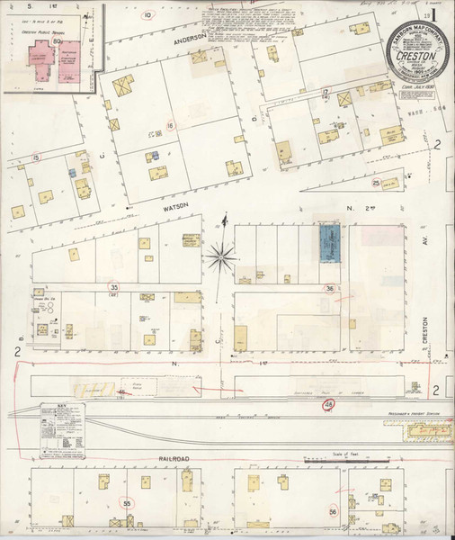 Creston Washington 1930 - Fire Insurance Index - Old Map Reprint Creston Washington 1930 - Fire Insurance Index - Old Map Reprint