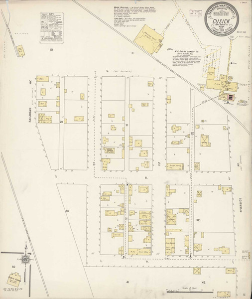 Cusick Washington 1915 - Fire Insurance Index - Old Map Reprint Cusick Washington 1915 - Fire Insurance Index - Old Map Reprint