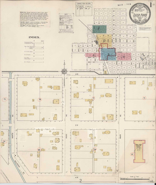 Deer Park Washington 1932 - Fire Insurance Index - Old Map Reprint Deer Park Washington 1932 - Fire Insurance Index - Old Map Reprint
