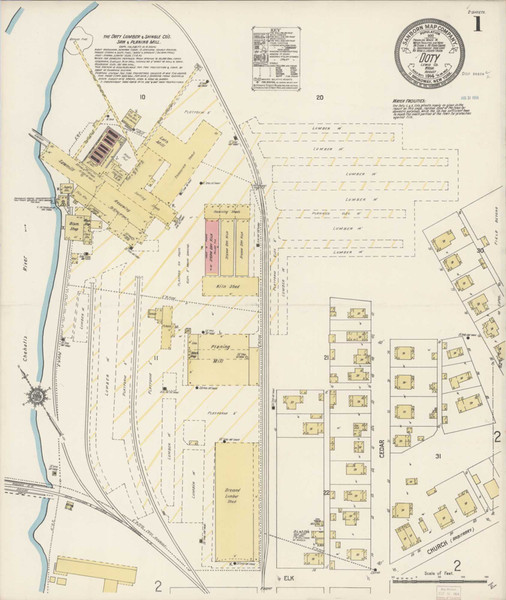 Doty Washington 1914 - Fire Insurance Index - Old Map Reprint Doty Washington 1914 - Fire Insurance Index - Old Map Reprint
