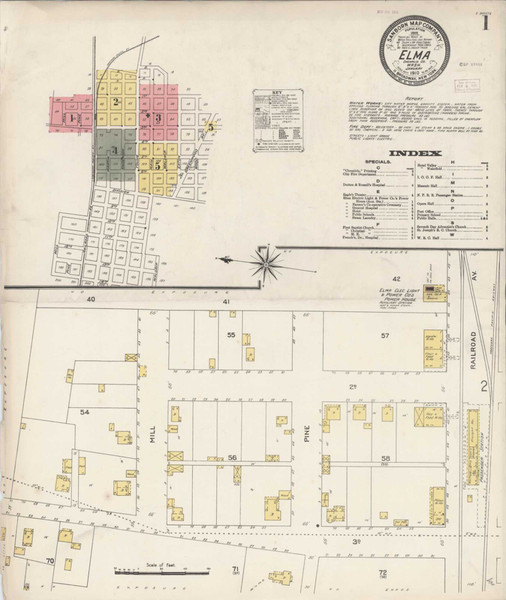 Elma Washington 1910 - Fire Insurance Index - Old Map Reprint Elma Washington 1910 - Fire Insurance Index - Old Map Reprint