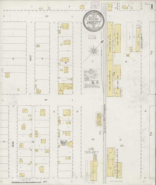 Endicott Washington 1908 - Fire Insurance Index - Old Map Reprint Endicott Washington 1908 - Fire Insurance Index - Old Map Reprint