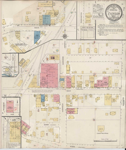 Everson Washington 1932 - Fire Insurance Index - Old Map Reprint Everson Washington 1932 - Fire Insurance Index - Old Map Reprint