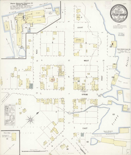 Friday Harbor Washington 1903 - Fire Insurance Index - Old Map Reprint Friday Harbor Washington 1903 - Fire Insurance Index - Old Map Reprint