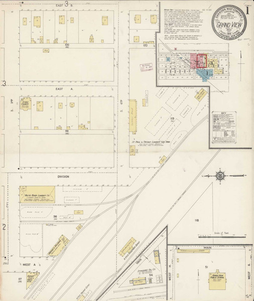 Grandview Washington 1915 - Fire Insurance Index - Old Map Reprint Grandview Washington 1915 - Fire Insurance Index - Old Map Reprint