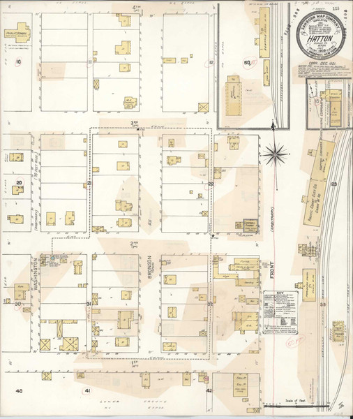 Hatton Washington 1921 - Fire Insurance Index - Old Map Reprint Hatton Washington 1921 - Fire Insurance Index - Old Map Reprint