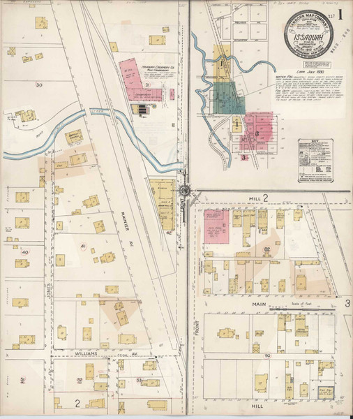 Issaquah Washington 1930 - Fire Insurance Index - Old Map Reprint Issaquah Washington 1930 - Fire Insurance Index - Old Map Reprint