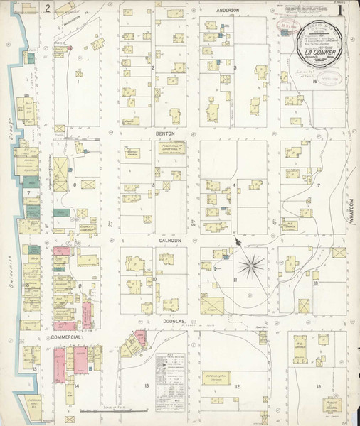 La Conner Washington 1899 - Fire Insurance Index - Old Map Reprint La Conner Washington 1899 - Fire Insurance Index - Old Map Reprint
