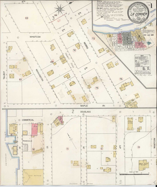 La Conner Washington 1929 - Fire Insurance Index - Old Map Reprint La Conner Washington 1929 - Fire Insurance Index - Old Map Reprint