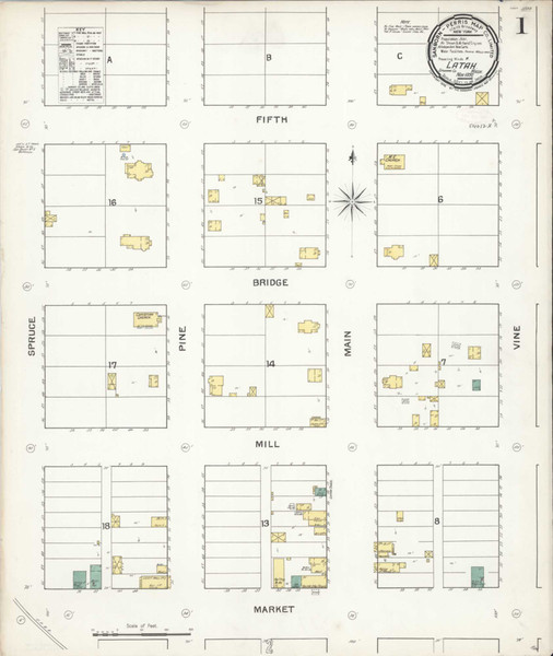 Latah Washington 1892 - Fire Insurance Index - Old Map Reprint Latah Washington 1892 - Fire Insurance Index - Old Map Reprint