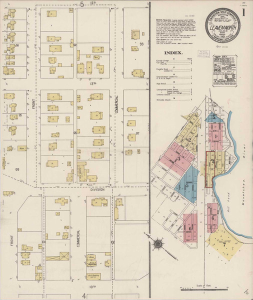 Leavenworth Washington 1921 - Fire Insurance Index - Old Map Reprint Leavenworth Washington 1921 - Fire Insurance Index - Old Map Reprint