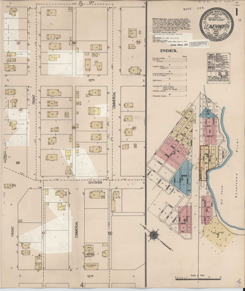 Leavenworth Washington 1931 - Fire Insurance Index - Old Map Reprint Leavenworth Washington 1931 - Fire Insurance Index - Old Map Reprint
