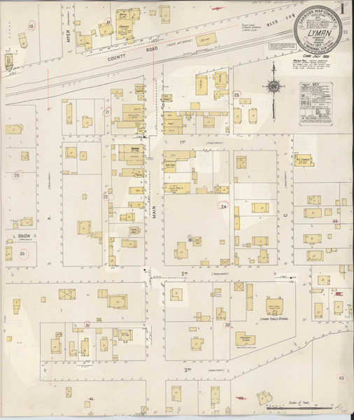 Lyman Washington 1929 - Fire Insurance Index - Old Map Reprint Lyman Washington 1929 - Fire Insurance Index - Old Map Reprint