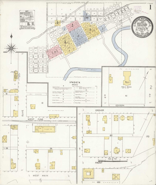 Lynden Washington 1907 - Fire Insurance Index - Old Map Reprint Lynden Washington 1907 - Fire Insurance Index - Old Map Reprint