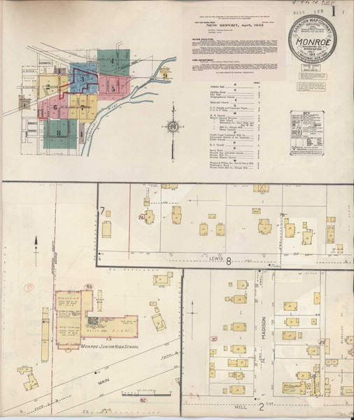 Monroe Washington 1942 - Fire Insurance Index - Old Map Reprint Monroe Washington 1942 - Fire Insurance Index - Old Map Reprint