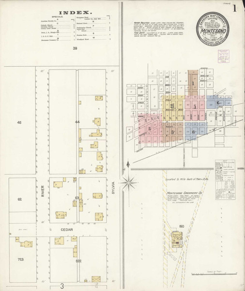 Montesano Washington 1903 - Fire Insurance Index - Old Map Reprint Montesano Washington 1903 - Fire Insurance Index - Old Map Reprint