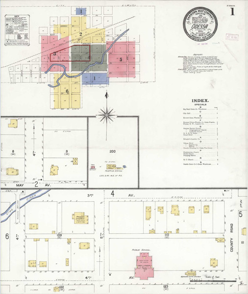 Odessa Washington 1909 - Fire Insurance Index - Old Map Reprint Odessa Washington 1909 - Fire Insurance Index - Old Map Reprint