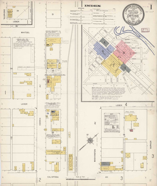 Orting Washington 1910 - Fire Insurance Index - Old Map Reprint Orting Washington 1910 - Fire Insurance Index - Old Map Reprint