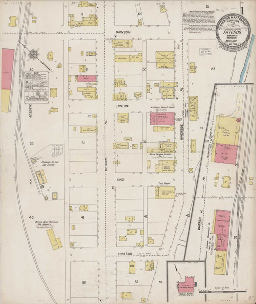 Pateros Washington 1922 - Fire Insurance Index - Old Map Reprint Pateros Washington 1922 - Fire Insurance Index - Old Map Reprint