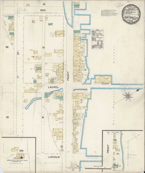 Port Angeles Washington 1891 - Fire Insurance Index - Old Map Reprint Port Angeles Washington 1891 - Fire Insurance Index - Old Map Reprint