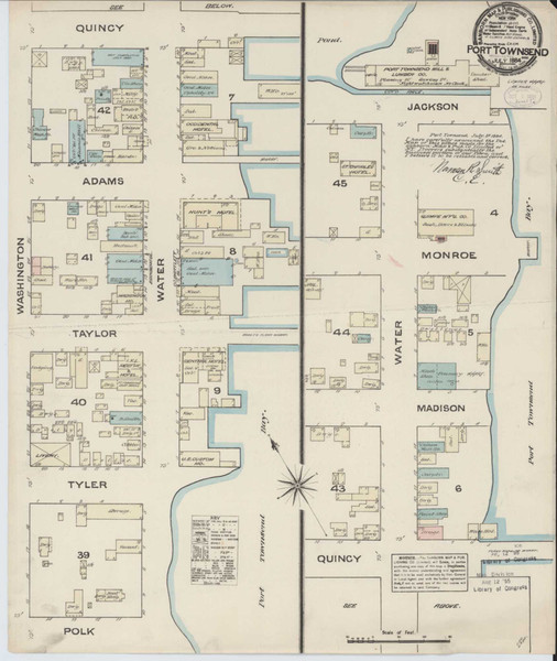 Port Townsend Washington 1884 - Fire Insurance Index - Old Map Reprint