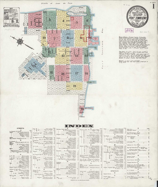 Port Townsend Washington 1911 - Fire Insurance Index - Old Map Reprint