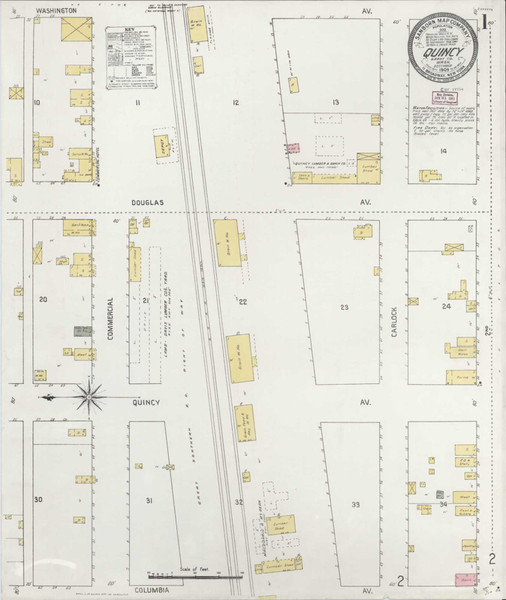 Quincy Washington 1909 - Fire Insurance Index - Old Map Reprint Quincy Washington 1909 - Fire Insurance Index - Old Map Reprint