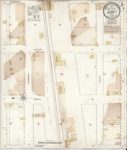 Quincy Washington 1930 - Fire Insurance Index - Old Map Reprint Quincy Washington 1930 - Fire Insurance Index - Old Map Reprint