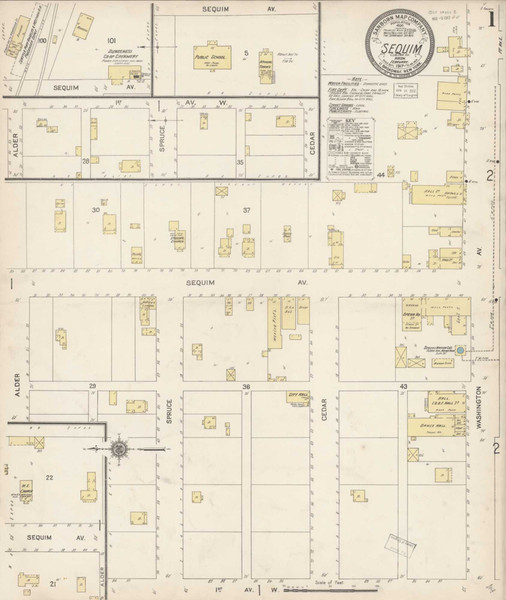 Sequim Washington 1917 - Fire Insurance Index - Old Map Reprint Sequim Washington 1917 - Fire Insurance Index - Old Map Reprint