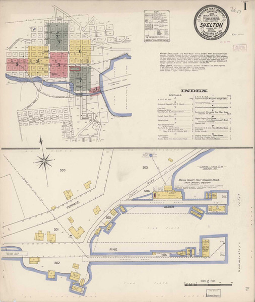 Shelton Washington 1910 - Fire Insurance Index - Old Map Reprint Shelton Washington 1910 - Fire Insurance Index - Old Map Reprint