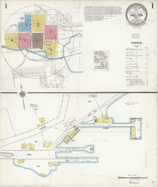 Shelton Washington 1923 - Fire Insurance Index - Old Map Reprint Shelton Washington 1923 - Fire Insurance Index - Old Map Reprint