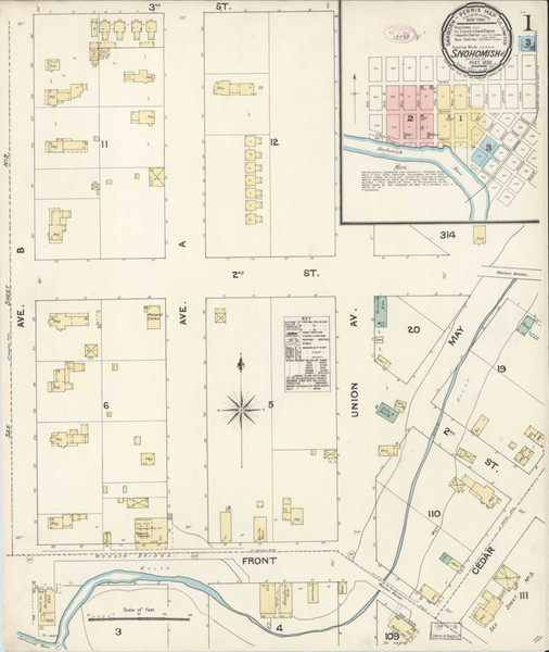 Snohomish Washington 1890 - Fire Insurance Index - Old Map Reprint Snohomish Washington 1890 - Fire Insurance Index - Old Map Reprint