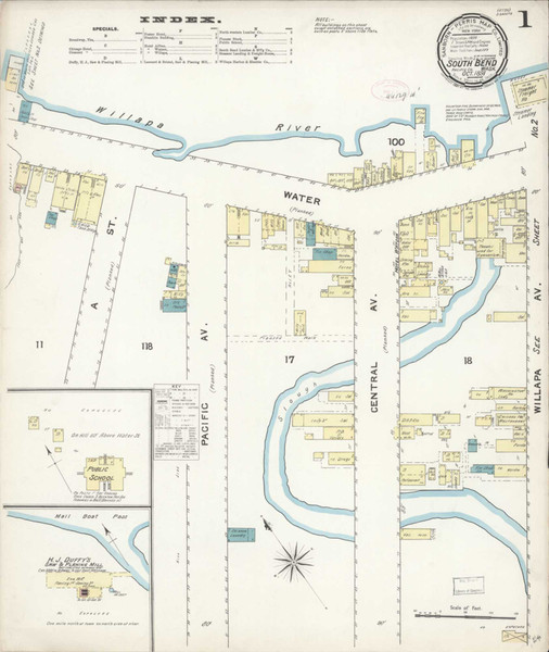 South Bend Washington 1891 - Fire Insurance Index - Old Map Reprint