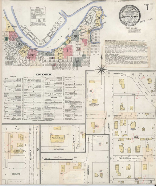 South Bend Washington 1929 - Fire Insurance Index - Old Map Reprint