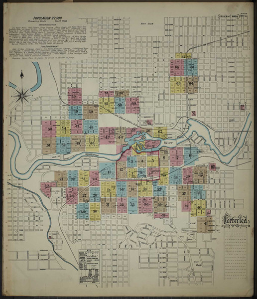 Spokane Washington 1891 - Fire Insurance Index - Old Map Reprint