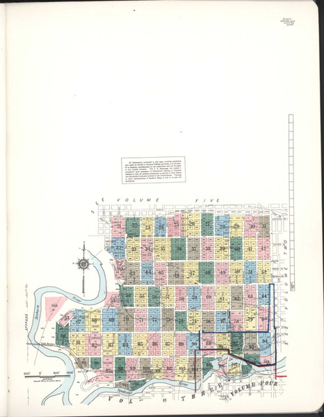 Spokane Washington 1953 V1 - Fire Insurance Index - Old Map Reprint