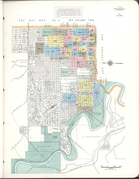 Spokane Washington 1952 V5 - Fire Insurance Index - Old Map Reprint