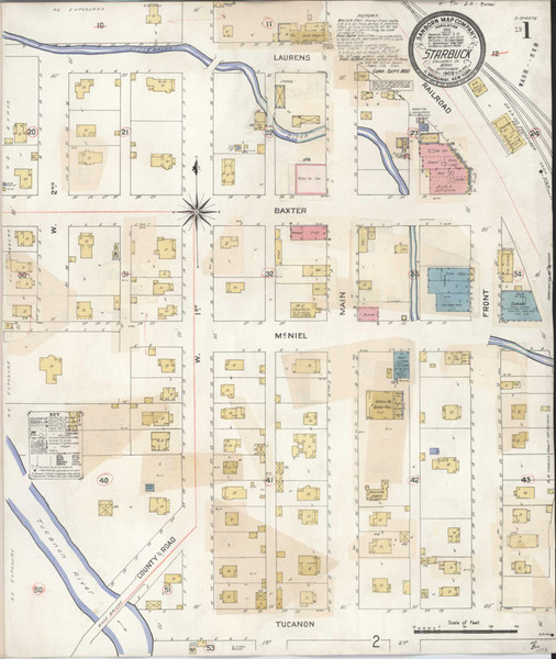 Starbuck Washington 1930 - Fire Insurance Index - Old Map Reprint