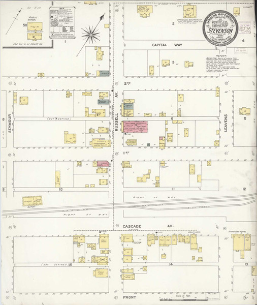 Stevenson Washington 1909 - Fire Insurance Index - Old Map Reprint Stevenson Washington 1909 - Fire Insurance Index - Old Map Reprint