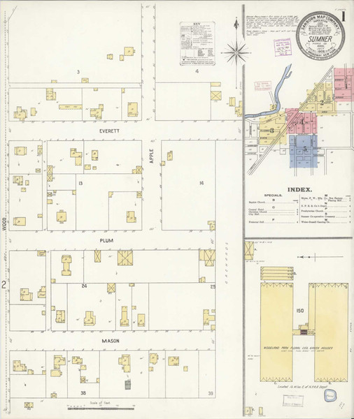 Sumner Washington 1908 - Fire Insurance Index - Old Map Reprint Sumner Washington 1908 - Fire Insurance Index - Old Map Reprint