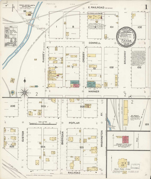 Tekoa Washington 1896 - Fire Insurance Index - Old Map Reprint Tekoa Washington 1896 - Fire Insurance Index - Old Map Reprint