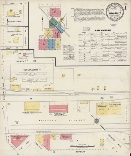 Wapato Washington 1922 - Fire Insurance Index - Old Map Reprint Wapato Washington 1922 - Fire Insurance Index - Old Map Reprint