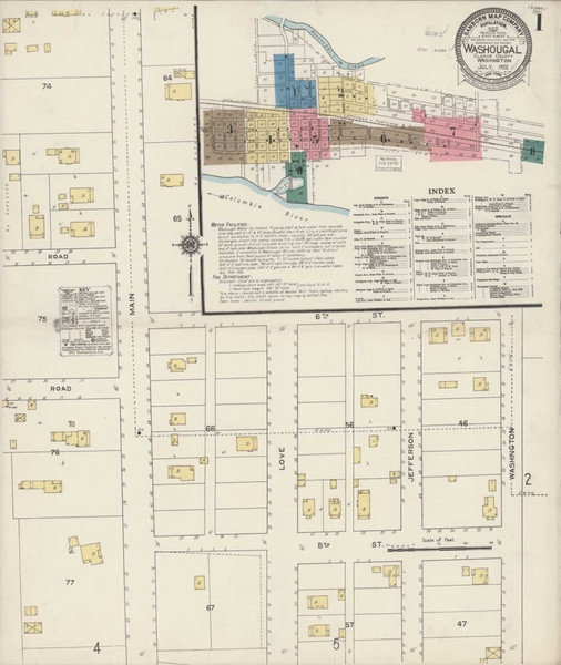 Washougal Washington 1922 - Fire Insurance Index - Old Map Reprint Washougal Washington 1922 - Fire Insurance Index - Old Map Reprint