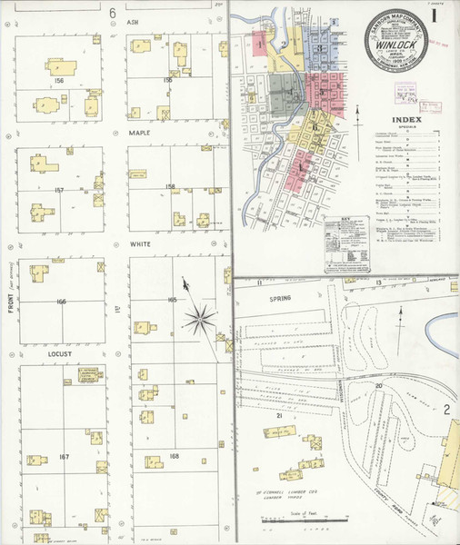 Winlock Washington 1909 - Fire Insurance Index - Old Map Reprint Winlock Washington 1909 - Fire Insurance Index - Old Map Reprint